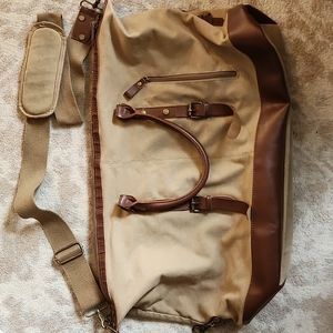 Brown duffle bag
